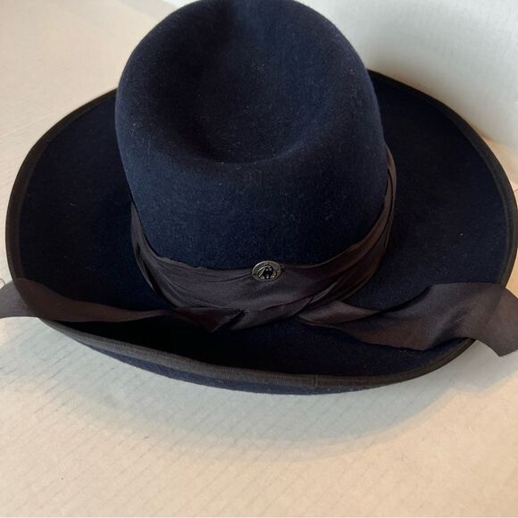 Freya x Veronica Beard Sz L Hat Peppercorn Navy Blue 100% Wool NWT $248 main image 5